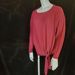 Caslon Red Tie Knot Long Sleeve Top (XS)